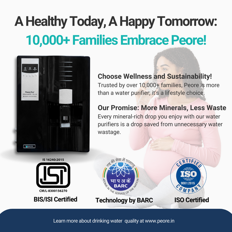 Peore Pro Plus NF+UV: Water Purifier with Less Water Wastage and Self-Service Mode (Black, New)