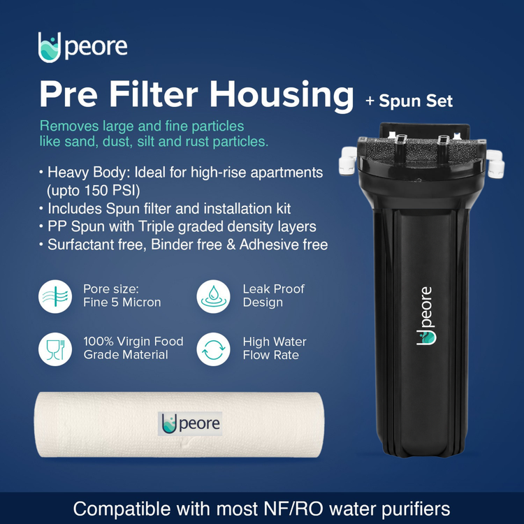 Pre Filter Housing + Spun Set (Black)