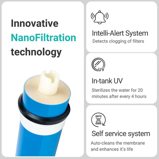 Peore Neo 2X NF+UV Water Purifier (White) | No Service for 2 Years | 2 Year Warranty